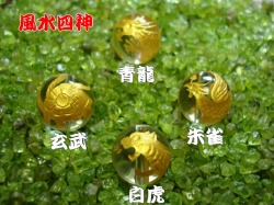 水晶手彫金箔張り【四神】